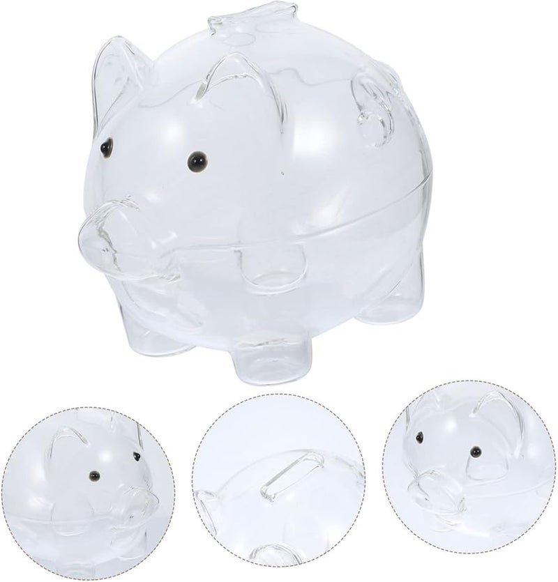 High Borosilicate Glass Piggy Bank with Flat Base for Adults Home Decor Money Saving - Image 4